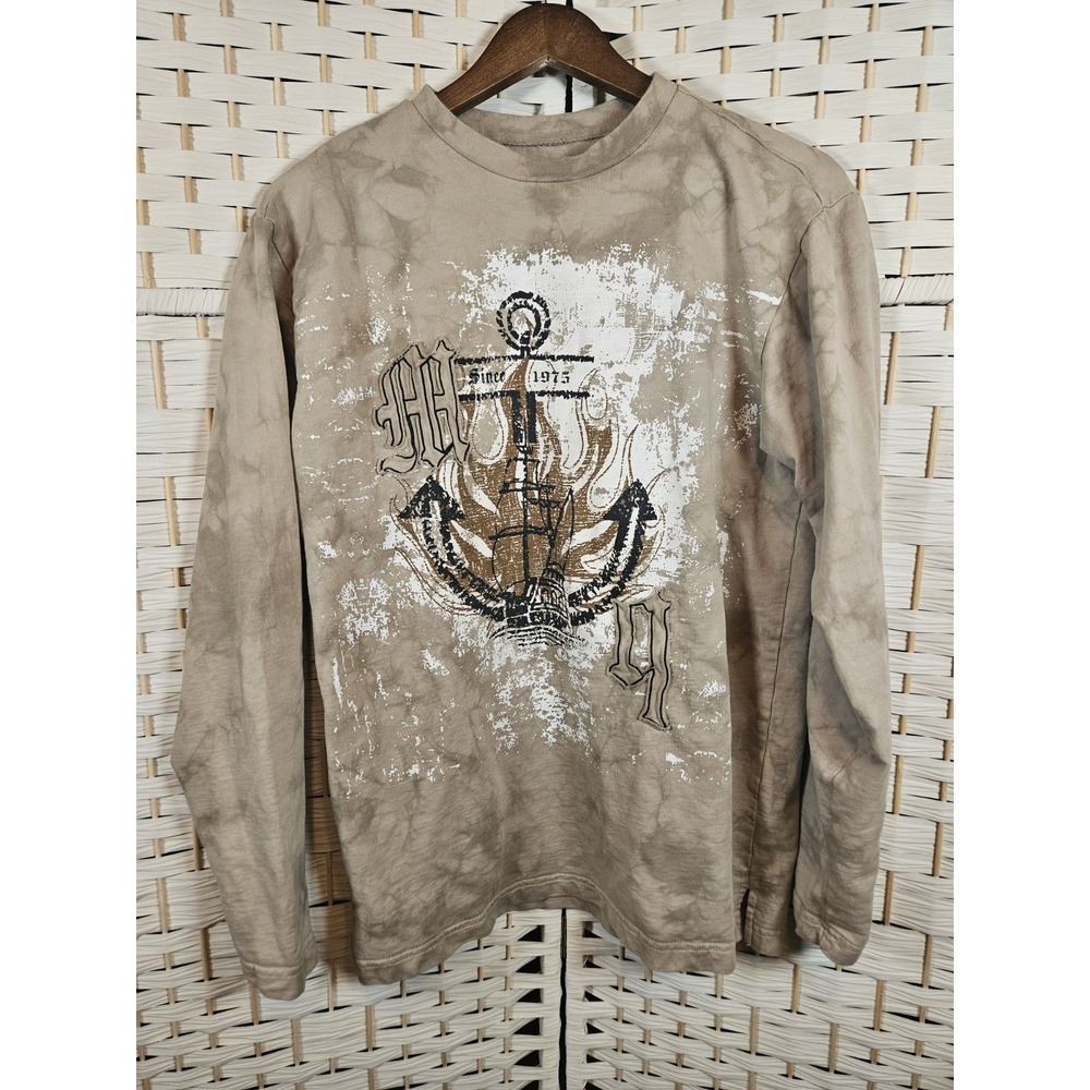 Marquis Mens Medium Tan T Shirt Casual Grunge